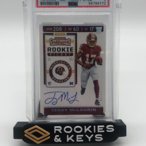 2019 Contenders Football Terry McLaurin Team Logo Auto Ticket Stub PSA 9