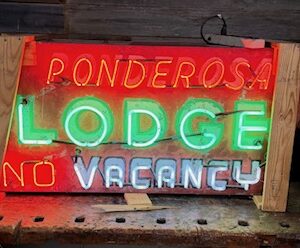 Ponderosa Lodge No Vacancy Neon Sign